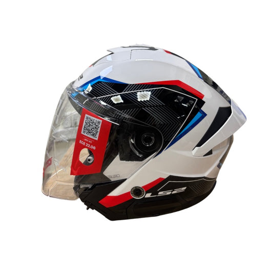 CASCO LS2 OF618 AIR BLANCO AZUL ROJO