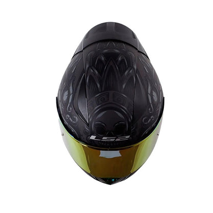 CASCO LS2 FF353 AZTECA NEGRO GRIS VISOR IRIDIUM ROJO