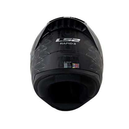 CASCO LS2 FF353 AZTECA NEGRO GRIS VISOR IRIDIUM ROJO