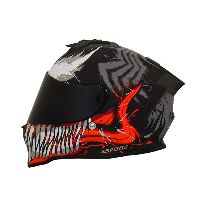 CASCO X-SPORTS V151 VENOM MATE NEGRO GRIS VISOR HUMO
