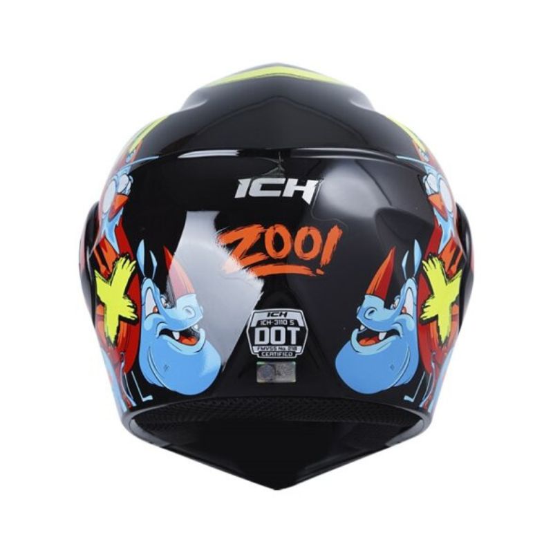 CASCO ICH ICH-3110S ZOO MATE NEGRO NARANJA NEON