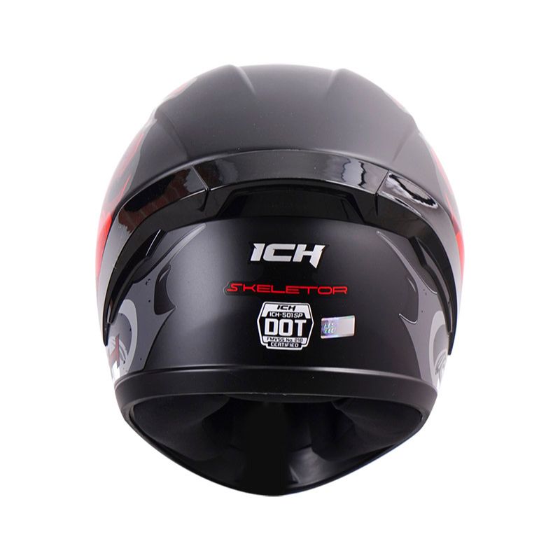 CASCO ICH-501SP SKELETOR MATE NEGRO ROJO VISOR HUMO