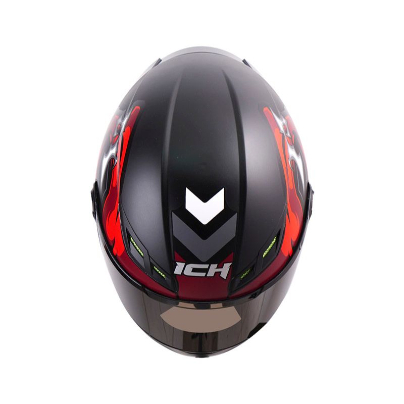 CASCO ICH-501SP SKELETOR MATE NEGRO ROJO VISOR HUMO