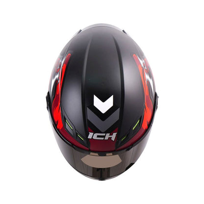CASCO ICH-501SP SKELETOR MATE NEGRO ROJO VISOR HUMO