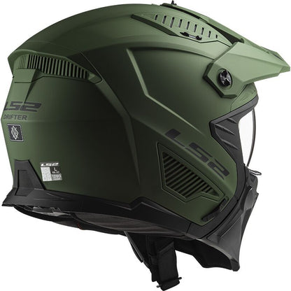 CASCO LS2 OF606 DRIFTER SOLID MATE VERDE MILITAR