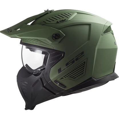CASCO LS2 OF606 DRIFTER SOLID MATE VERDE MILITAR